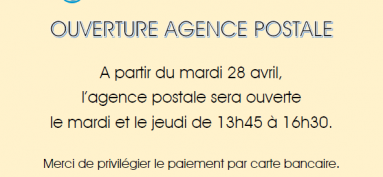 Réouverture de l’agence postale