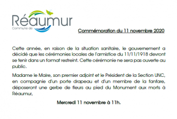 Commémoration du 11 Novembre