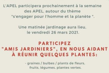 La semaine des APEL “s’engager pour l’homme et la planète”