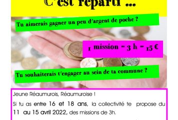 Dispositif ARGENT DE POCHE – Avril 2022